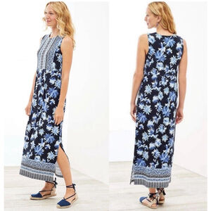 J. Jill empire waist floral sleeveless maxi dress size S